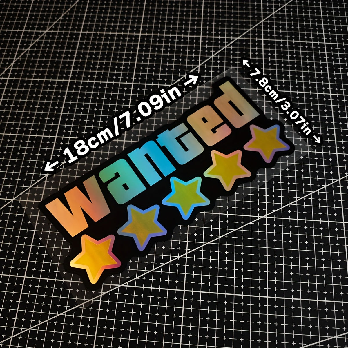 1pc Wanted Waterproof Vinyl Decal Limited Edition Five-Star WANTED Laser-Cut Window and Bumper Sticker Set