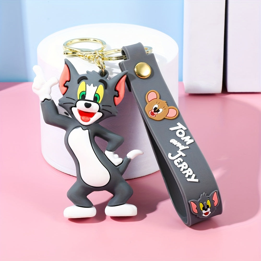 Cartoon cute cat and mouse keychain, cartoon design, cute backpack ornament, car decoration accessories, cute decorations, cat and mouse keychain with vivid design, ideal gift for all occasions