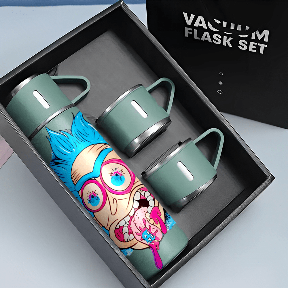Rick and Morty 17oz Stainless Steel Vacuum Flask Set