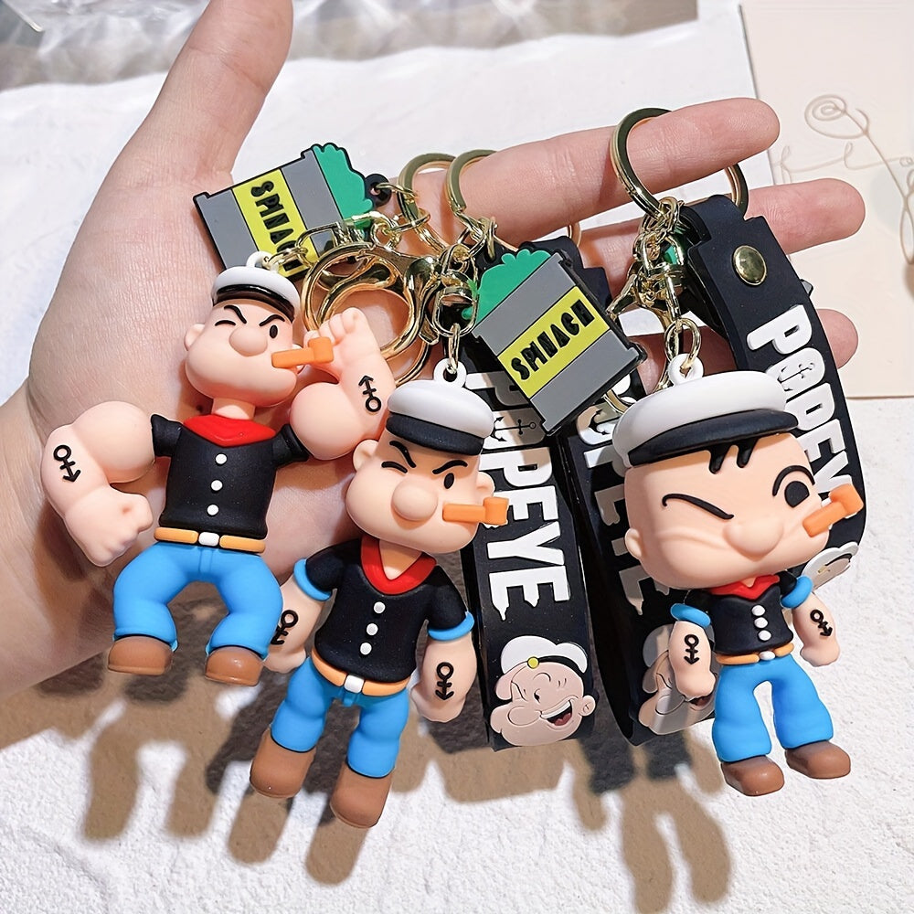 Creative Cartoon Sailor Doll Keychain - Silicone Material, Non-Metallic, Suitable for Bags and Car Keys, Affordable Gift