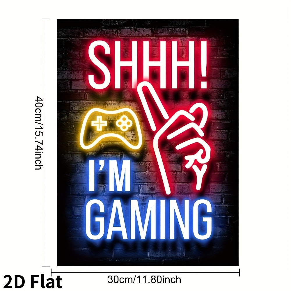 1pc Neon Gaming Poster Canvas Art for Esports Room, Game Hall, And Boys' Bedroom Wall Decoration