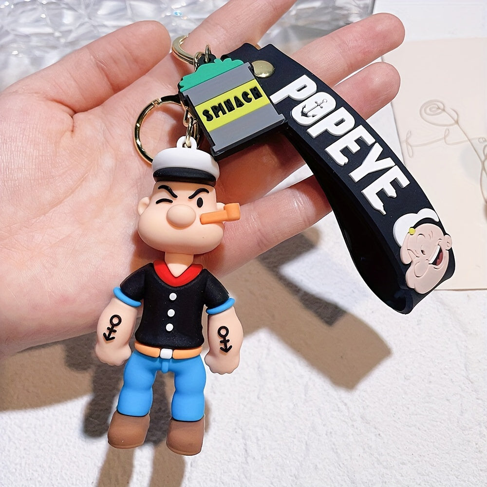 Creative Cartoon Sailor Doll Keychain - Silicone Material, Non-Metallic, Suitable for Bags and Car Keys, Affordable Gift