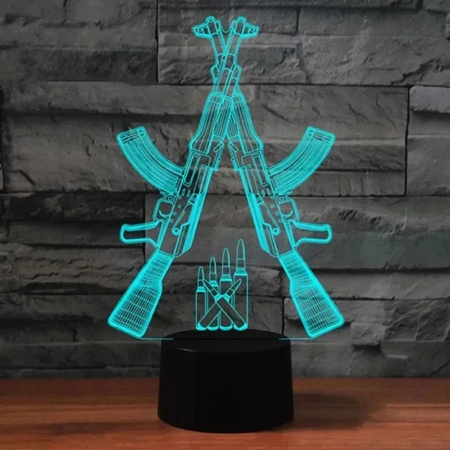 Game Rifle 3d Led Night Light
