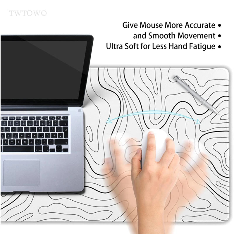 White Lines Mouse Pad
