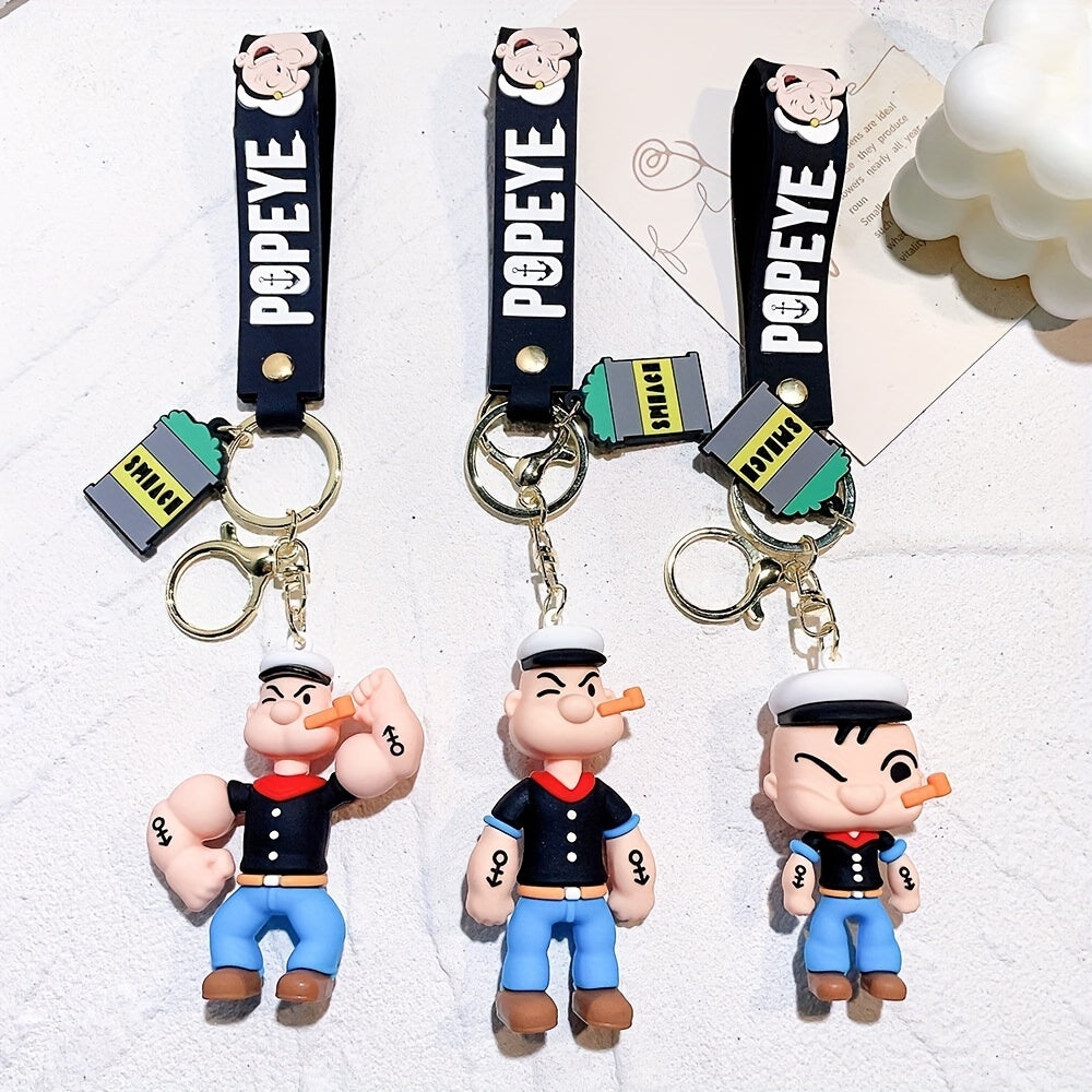 Creative Cartoon Sailor Doll Keychain - Silicone Material, Non-Metallic, Suitable for Bags and Car Keys, Affordable Gift