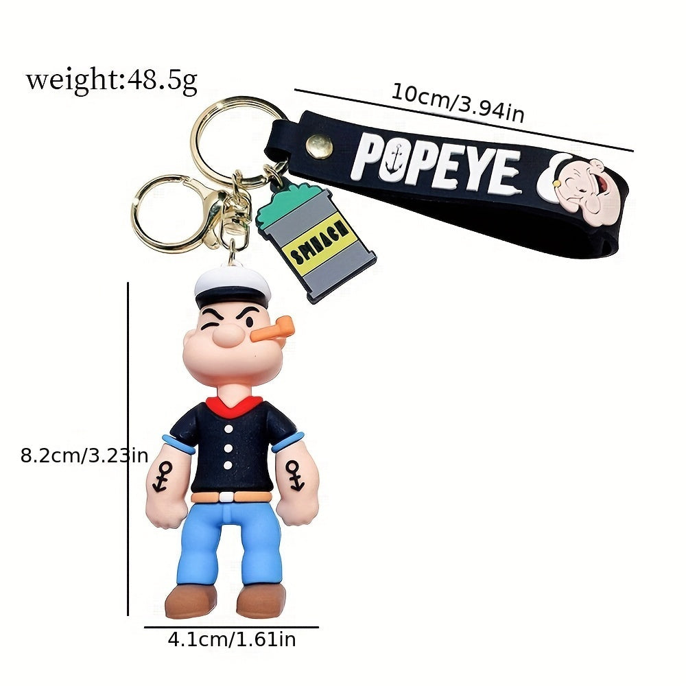 Creative Cartoon Sailor Doll Keychain - Silicone Material, Non-Metallic, Suitable for Bags and Car Keys, Affordable Gift