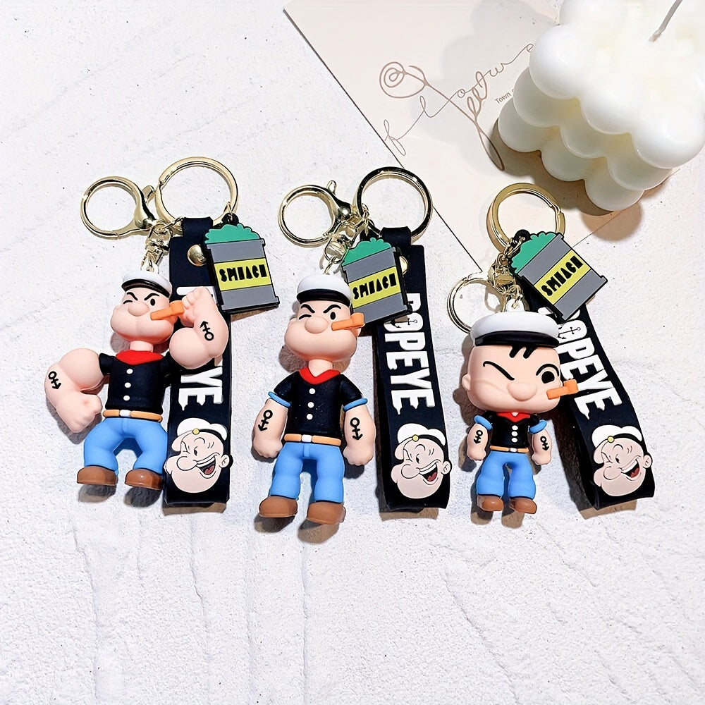 Creative Cartoon Sailor Doll Keychain - Silicone Material, Non-Metallic, Suitable for Bags and Car Keys, Affordable Gift