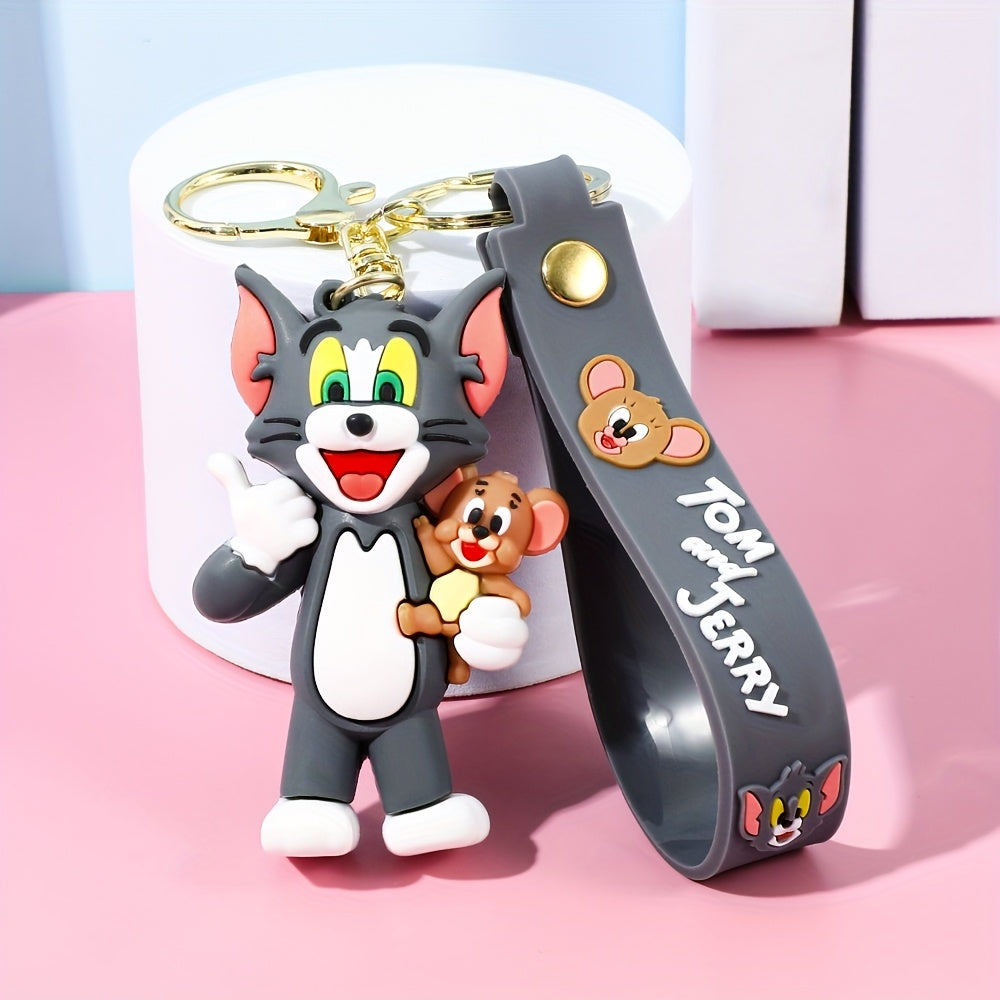 Cartoon cute cat and mouse keychain, cartoon design, cute backpack ornament, car decoration accessories, cute decorations, cat and mouse keychain with vivid design, ideal gift for all occasions