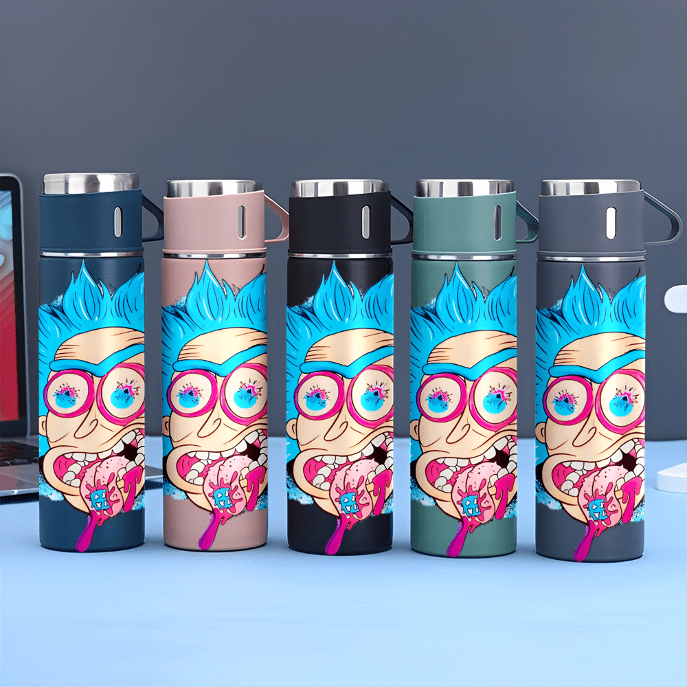 Rick and Morty 17oz Stainless Steel Vacuum Flask Set