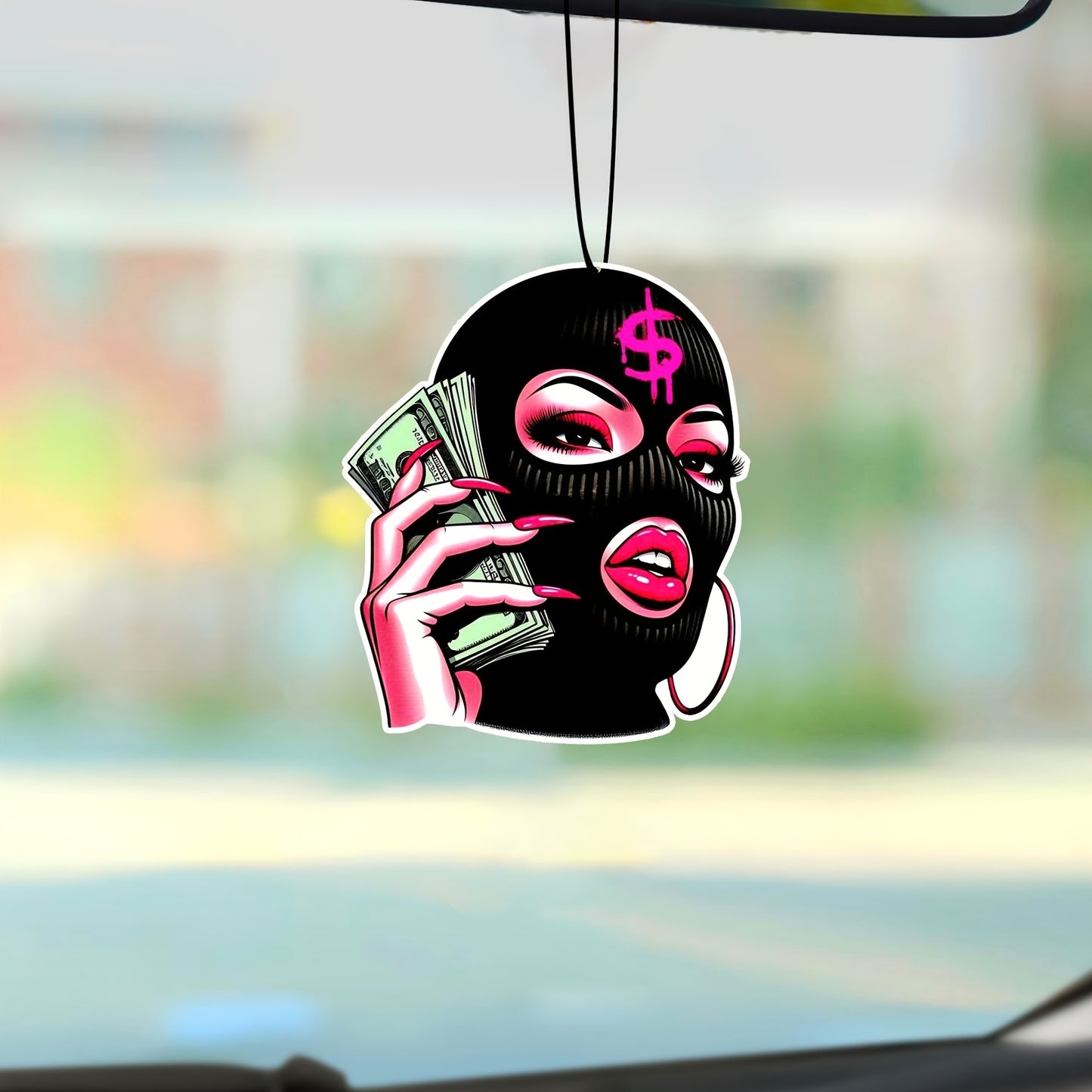 "I Love Money" Car Air Freshener, Paper Scented Hanging Rearview Mirror Decoration, Fragrance Emitting Auto Interior Accessory, Aromatherapy & Perfume Pendant