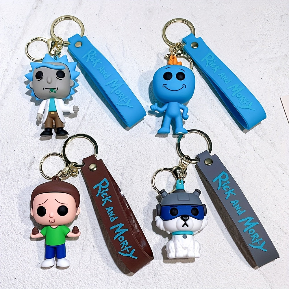 1or4pcs A must-have for science fiction fans! Rick and Morty keychains, Men's keychains, holiday gifts, for family and friends
