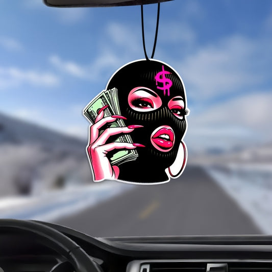 "I Love Money" Car Air Freshener, Paper Scented Hanging Rearview Mirror Decoration, Fragrance Emitting Auto Interior Accessory, Aromatherapy & Perfume Pendant