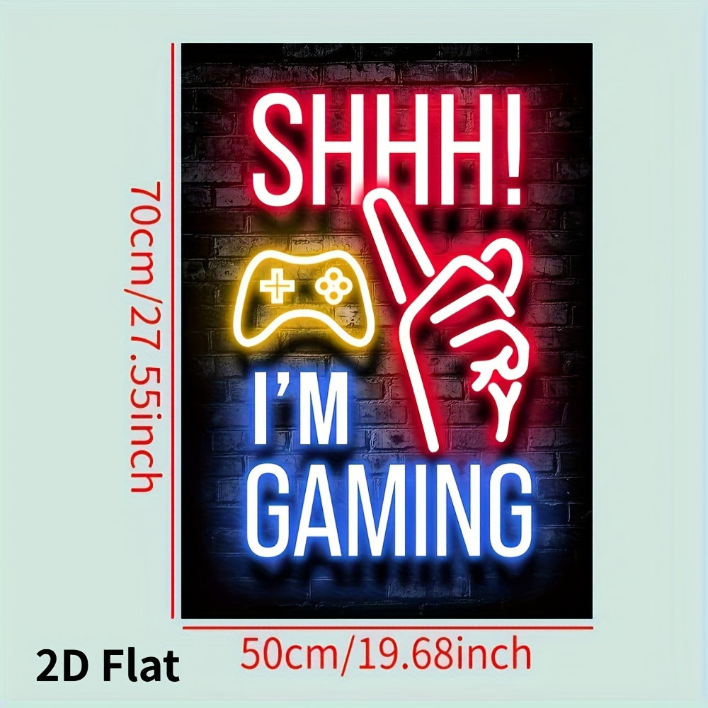 1pc Neon Gaming Poster Canvas Art for Esports Room, Game Hall, And Boys' Bedroom Wall Decoration