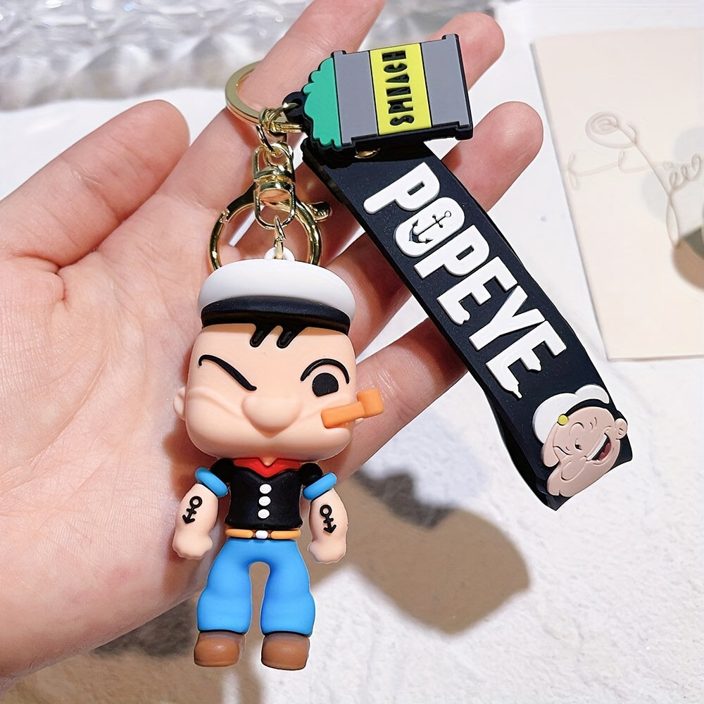 Creative Cartoon Sailor Doll Keychain - Silicone Material, Non-Metallic, Suitable for Bags and Car Keys, Affordable Gift