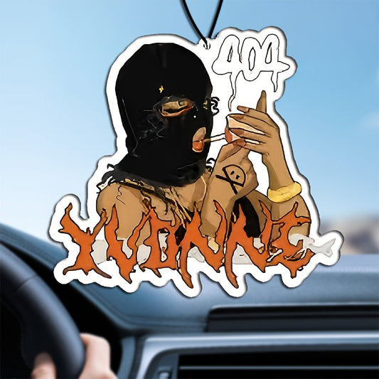 404 Aromatherapy Car Air Freshener, Black Mask Design, Paper Scented Hanging Ornament for Rearview Mirror, Vehicle Interior Accessory, Closet Air Freshener, No Alcohol, Long-Lasting Fragrance