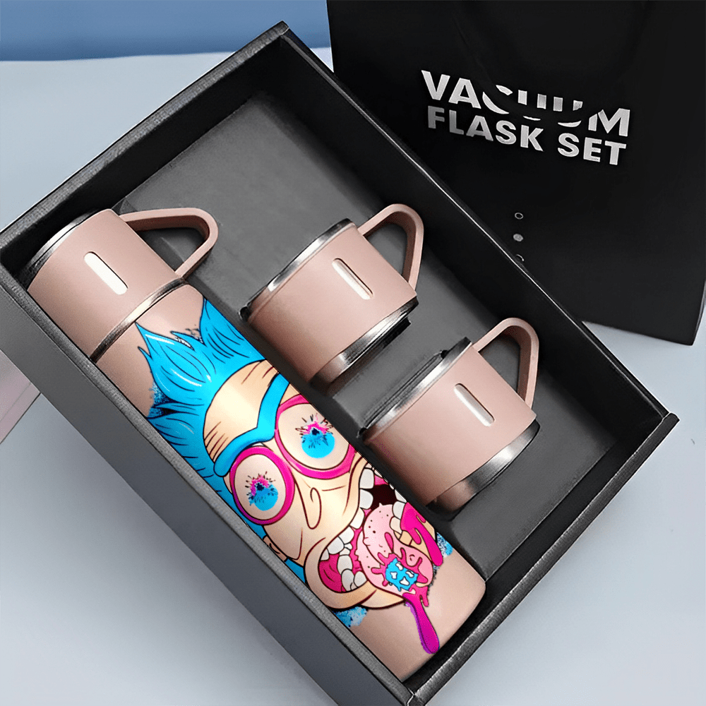 Rick and Morty 17oz Stainless Steel Vacuum Flask Set
