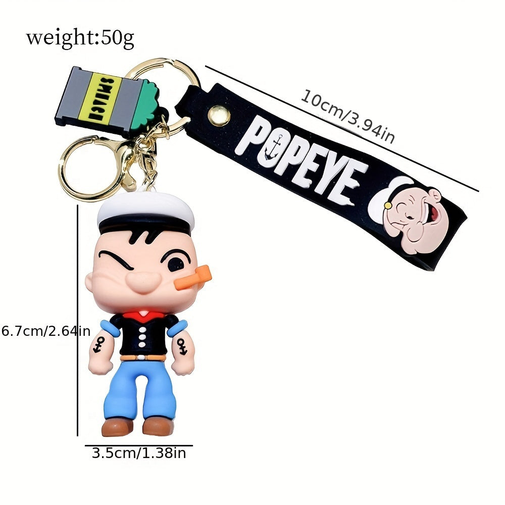 Creative Cartoon Sailor Doll Keychain - Silicone Material, Non-Metallic, Suitable for Bags and Car Keys, Affordable Gift