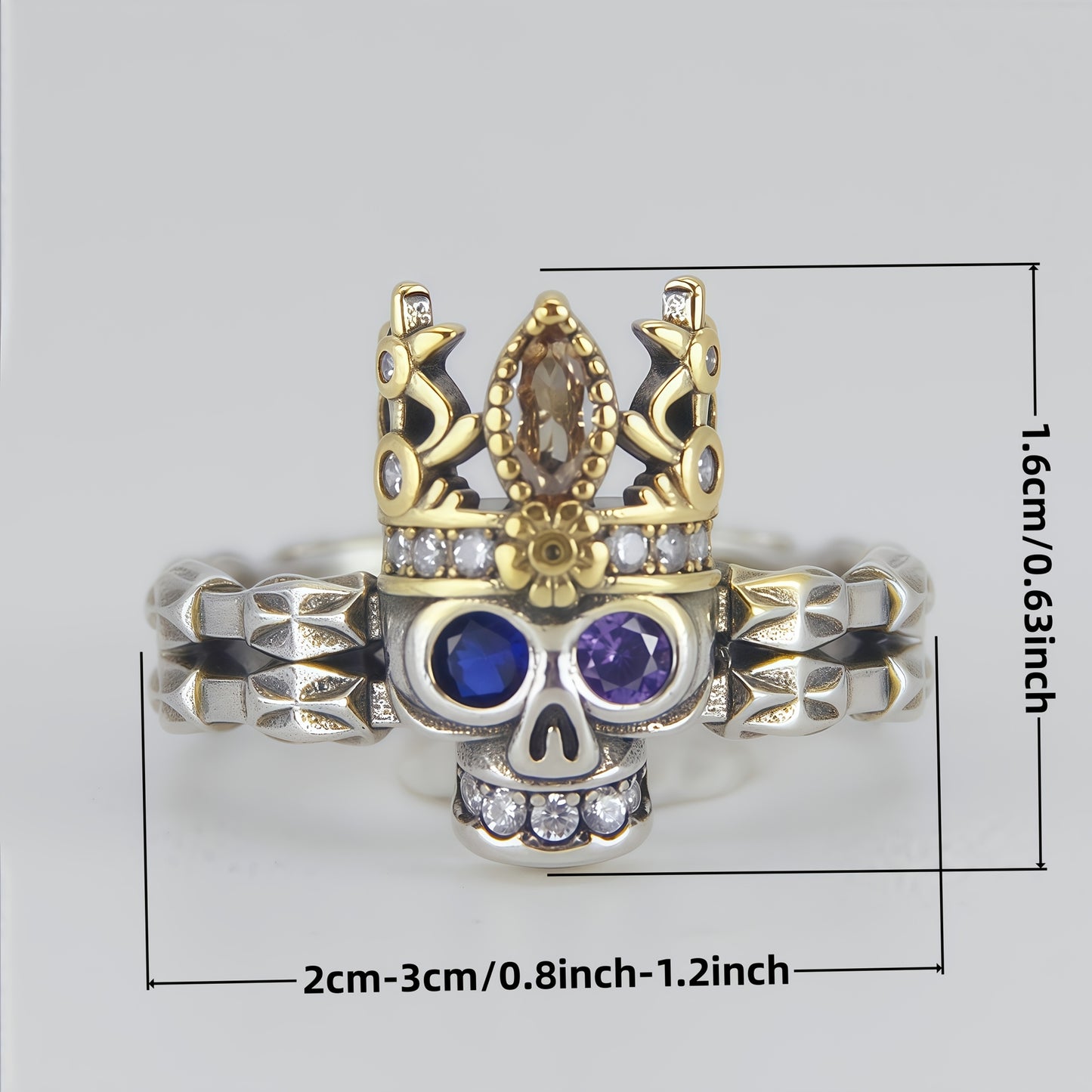 1pc Vintage Gothic Style Flip Skull Ring, Unisex Open Ring, Hip-Hop Trendy Skeleton Design, Punk Dark Series, Suitable for Men and Women