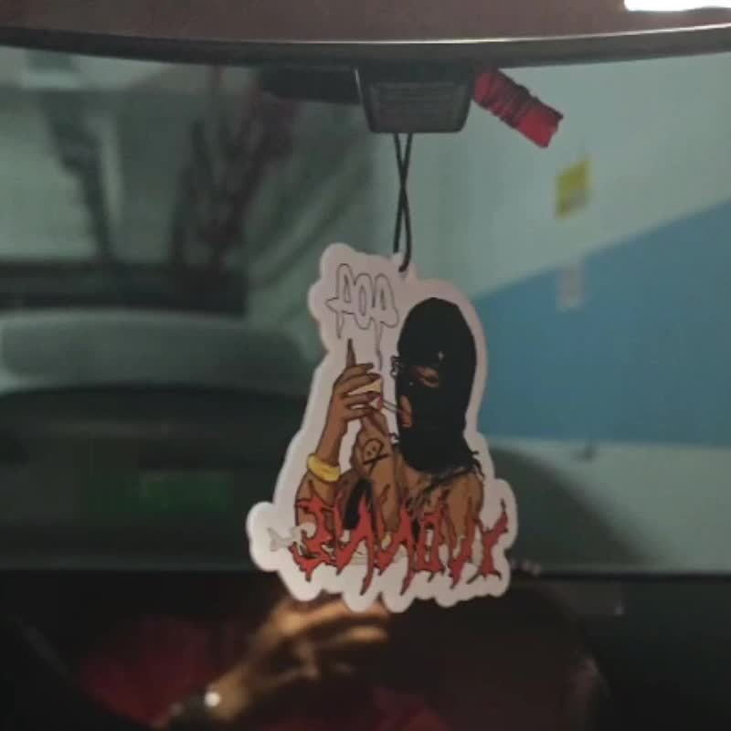 404 Aromatherapy Car Air Freshener, Black Mask Design, Paper Scented Hanging Ornament for Rearview Mirror, Vehicle Interior Accessory, Closet Air Freshener, No Alcohol, Long-Lasting Fragrance