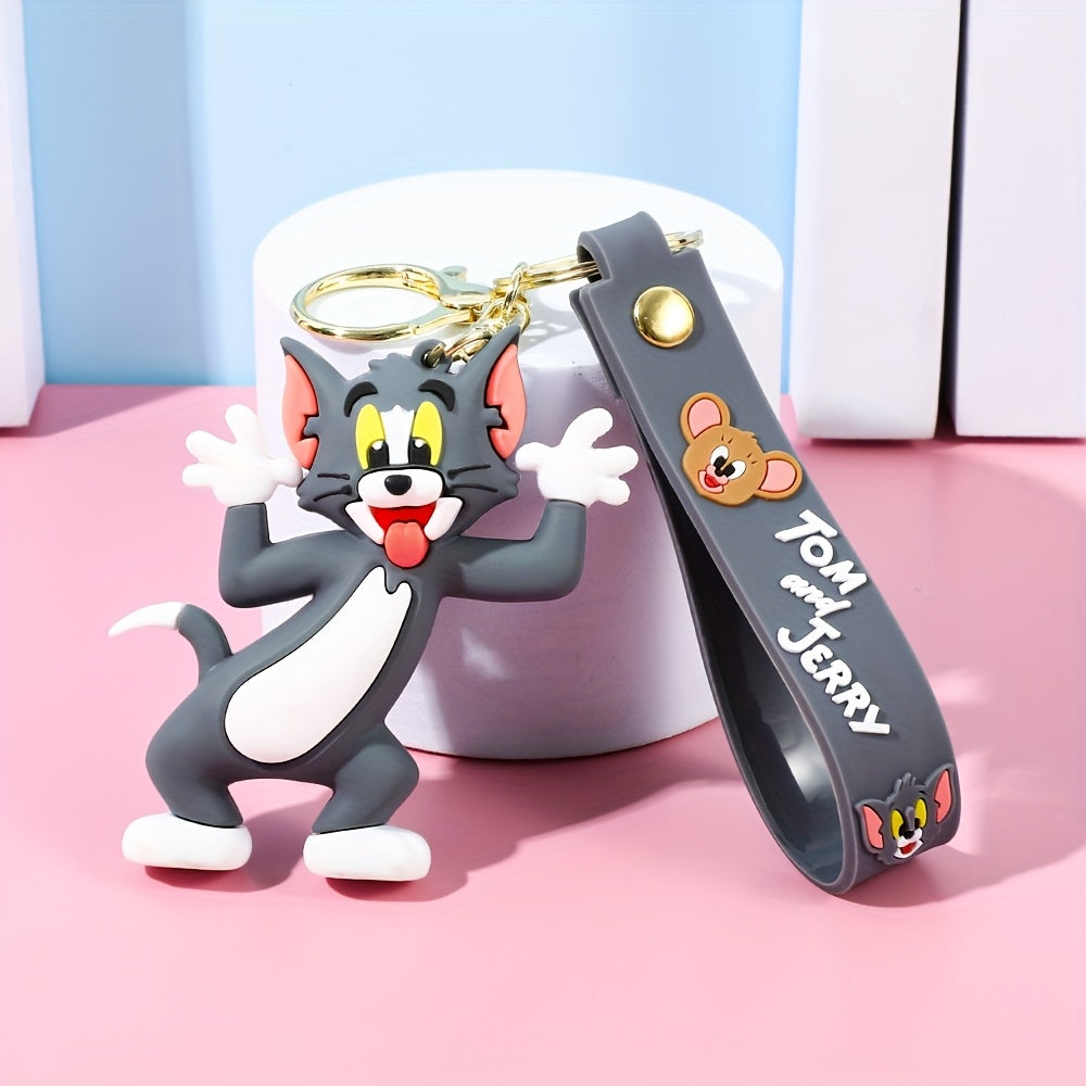 Cartoon cute cat and mouse keychain, cartoon design, cute backpack ornament, car decoration accessories, cute decorations, cat and mouse keychain with vivid design, ideal gift for all occasions