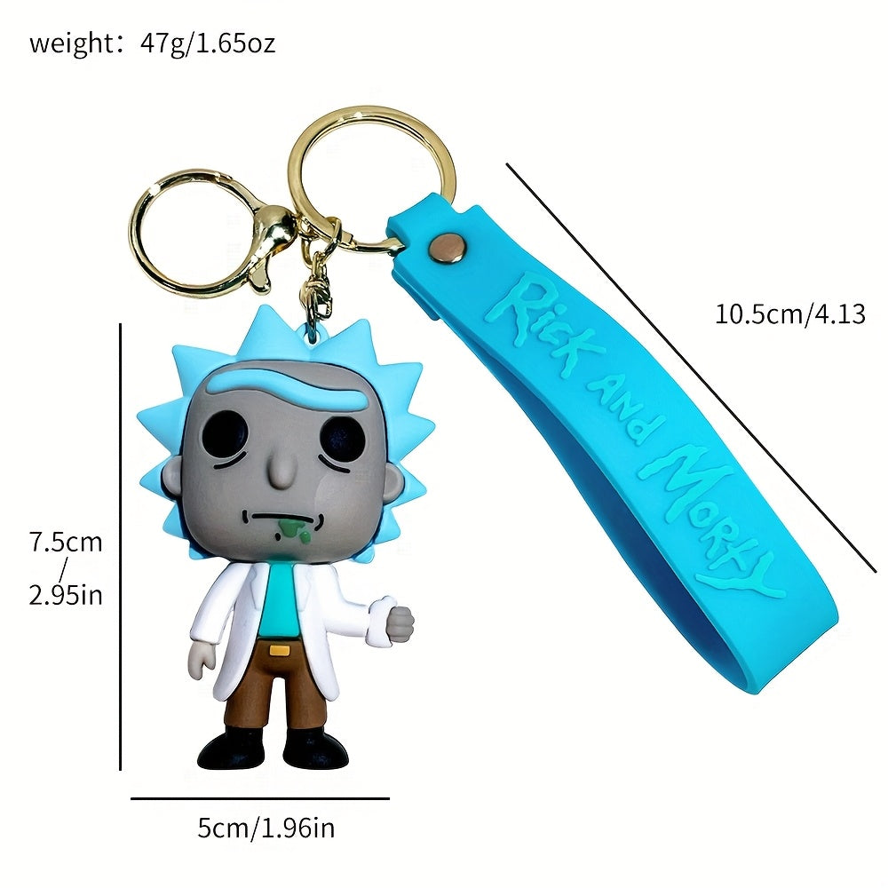 1or4pcs A must-have for science fiction fans! Rick and Morty keychains, Men's keychains, holiday gifts, for family and friends