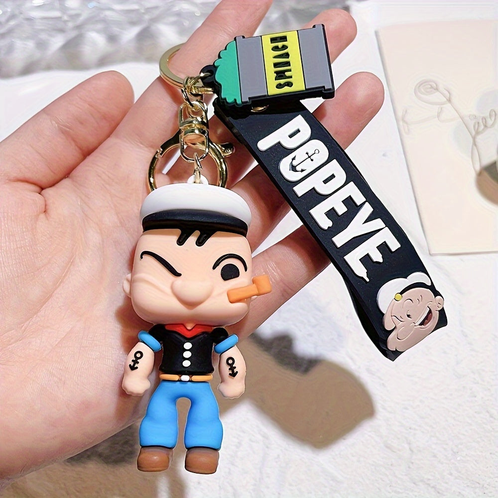 Creative Cartoon Sailor Doll Keychain - Silicone Material, Non-Metallic, Suitable for Bags and Car Keys, Affordable Gift