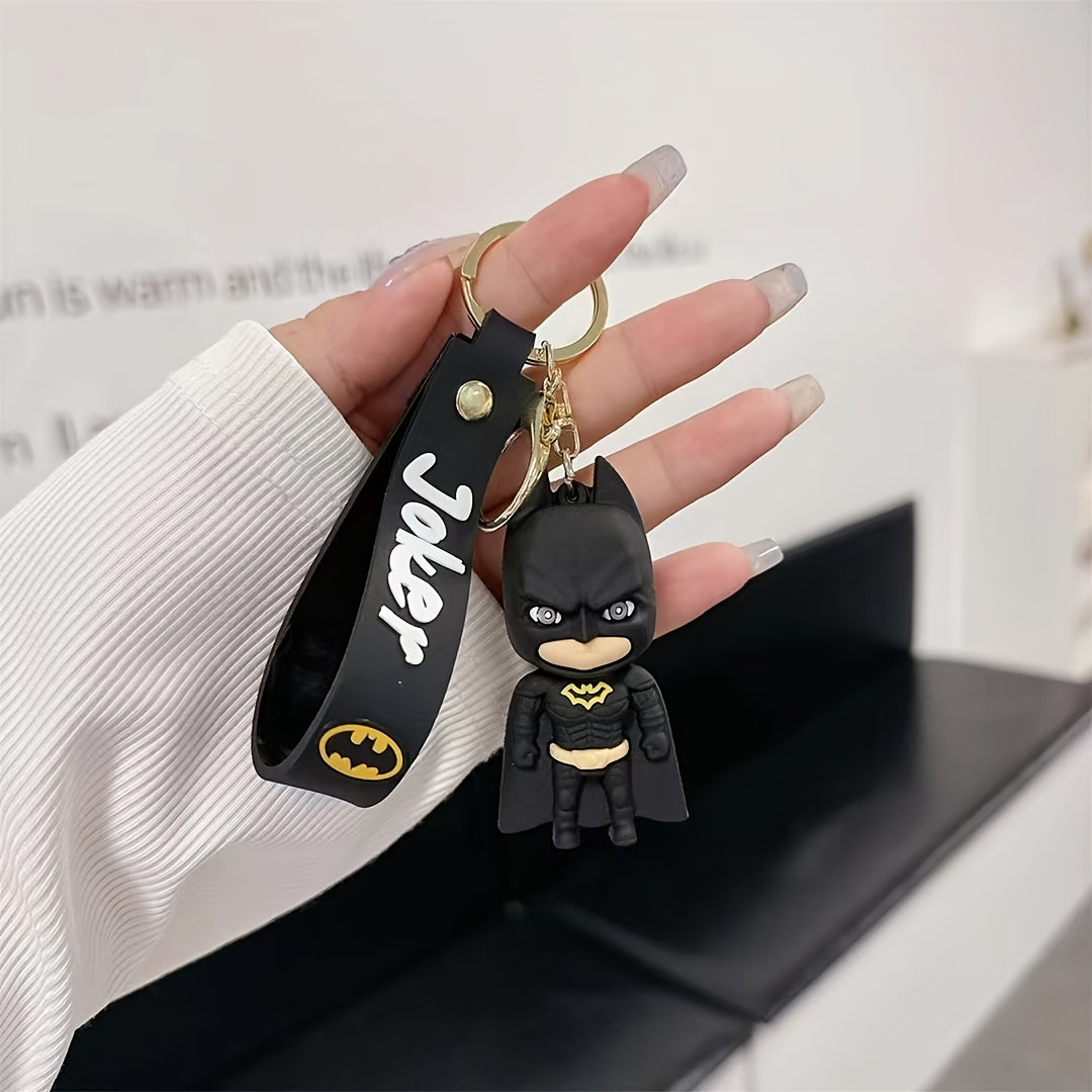 Warner Bros Batman Joker Character Keychain, Creative PVC Soft Keychain for Car Key Bag Ornaments Decoration Party Gift Women Daily Use