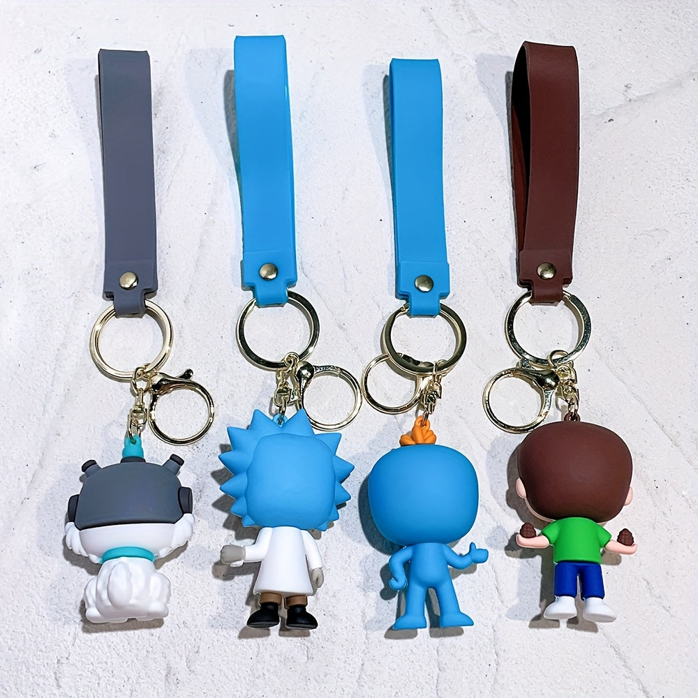 1or4pcs A must-have for science fiction fans! Rick and Morty keychains, Men's keychains, holiday gifts, for family and friends