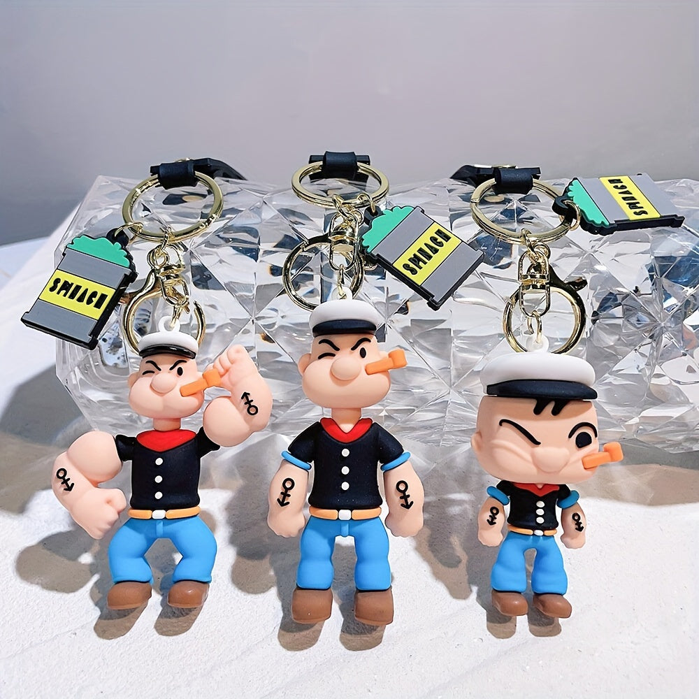 Creative Cartoon Sailor Doll Keychain - Silicone Material, Non-Metallic, Suitable for Bags and Car Keys, Affordable Gift