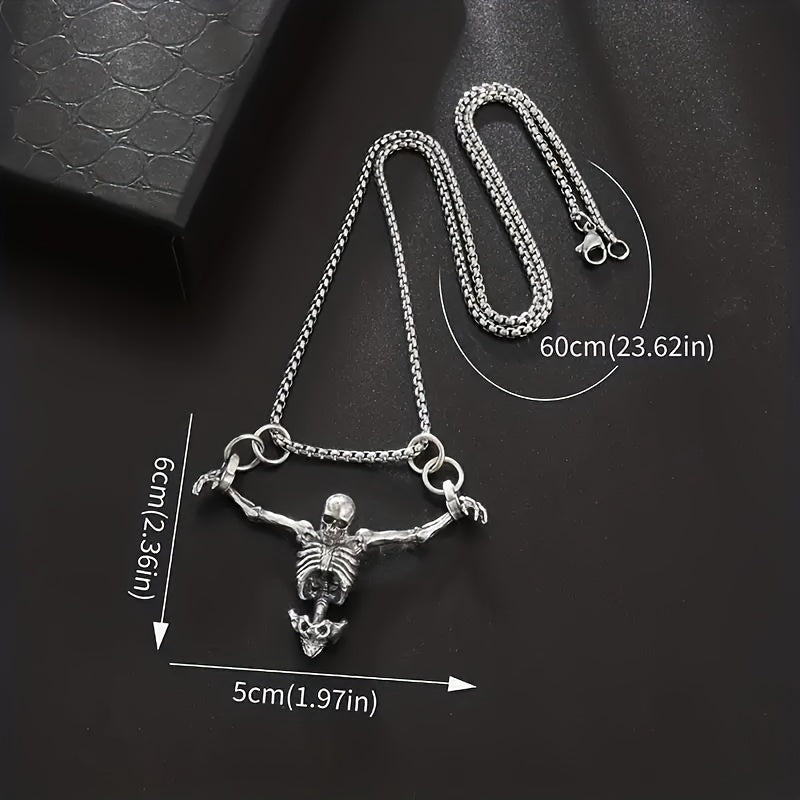 Skull Pendant Necklace For Men And Women, Fashion Versatile Party Birthday Holiday Gift