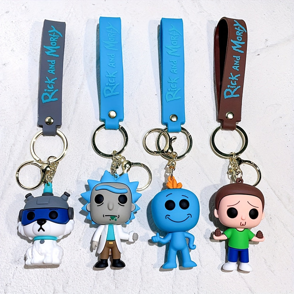1or4pcs A must-have for science fiction fans! Rick and Morty keychains, Men's keychains, holiday gifts, for family and friends