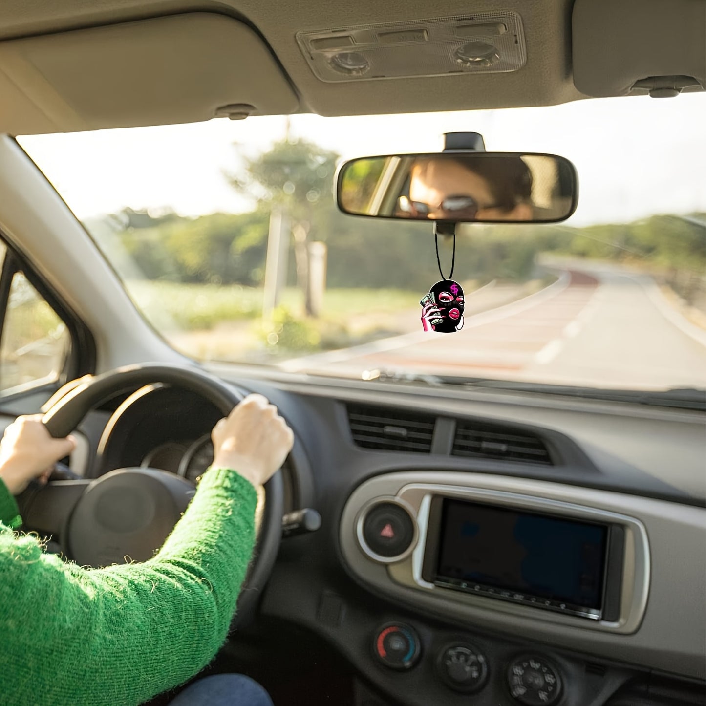 "I Love Money" Car Air Freshener, Paper Scented Hanging Rearview Mirror Decoration, Fragrance Emitting Auto Interior Accessory, Aromatherapy & Perfume Pendant