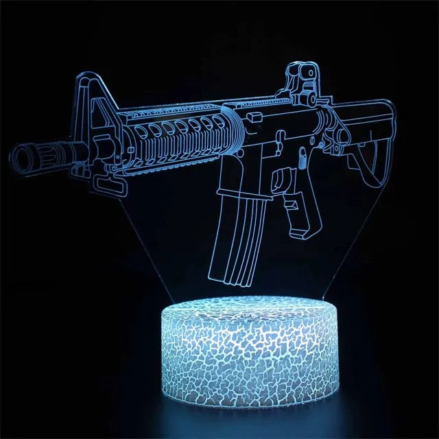 Game Rifle 3d Led Night Light
