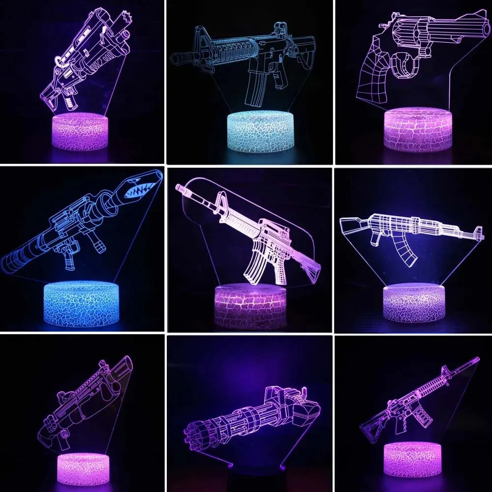 Game Rifle 3d Led Night Light