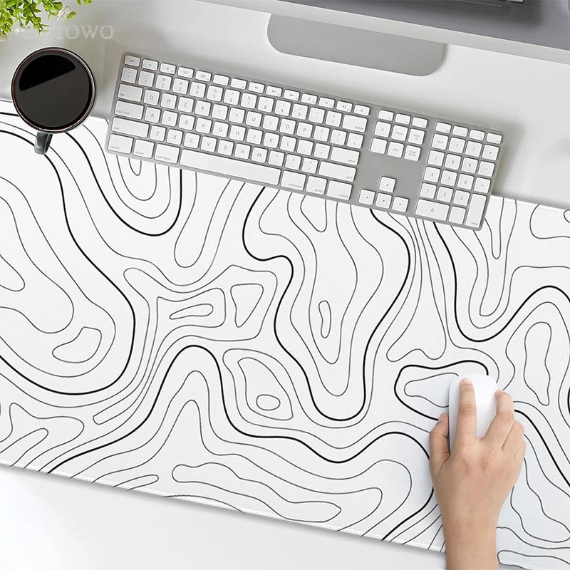 White Lines Mouse Pad