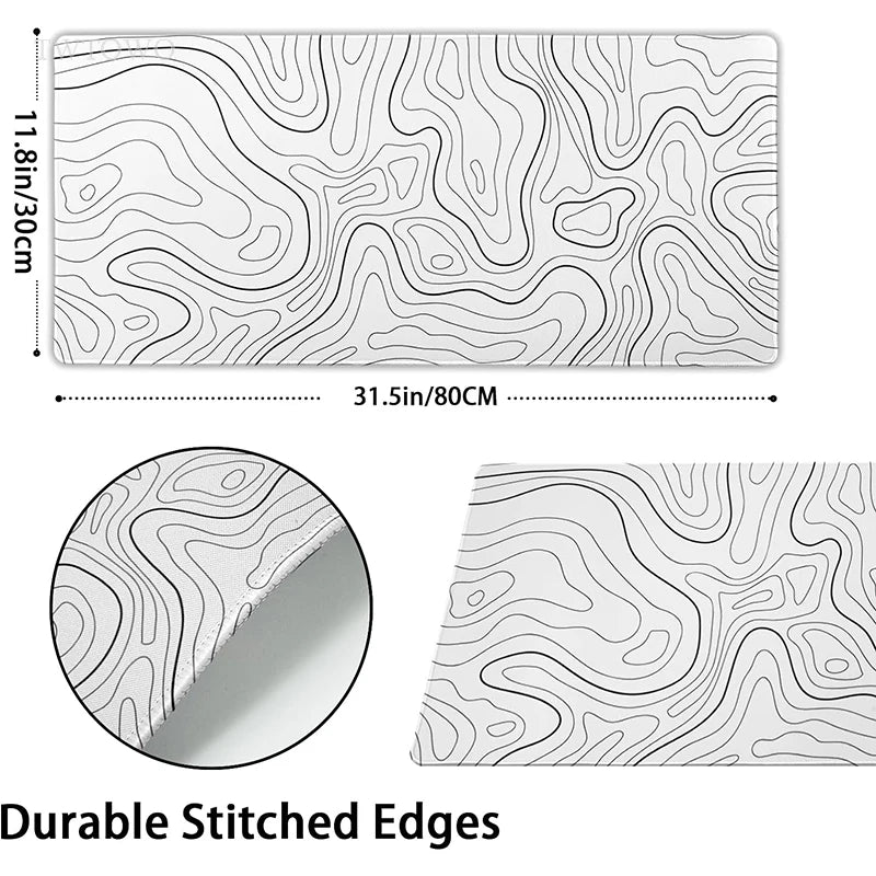 White Lines Mouse Pad