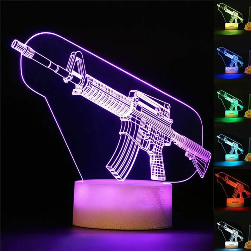 Game Rifle 3d Led Night Light