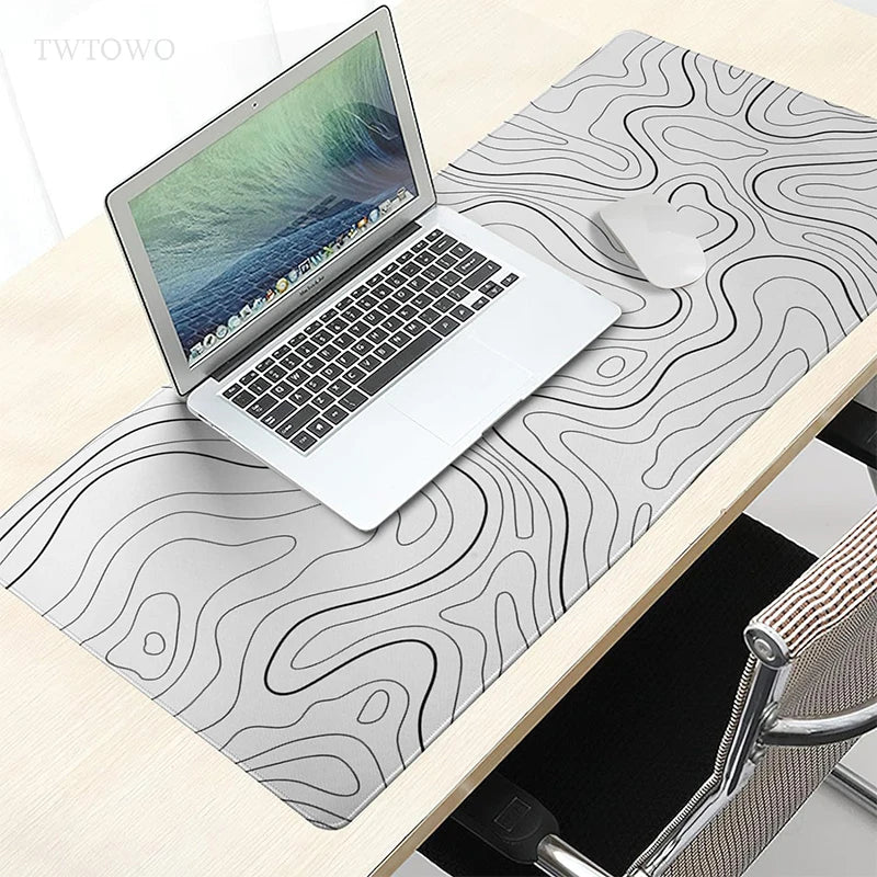 White Lines Mouse Pad