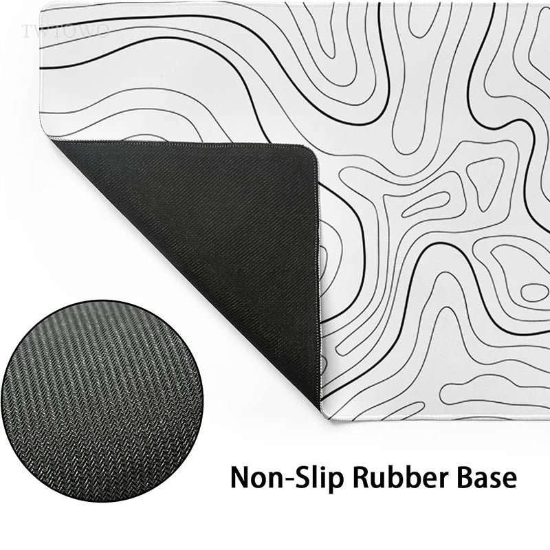 White Lines Mouse Pad