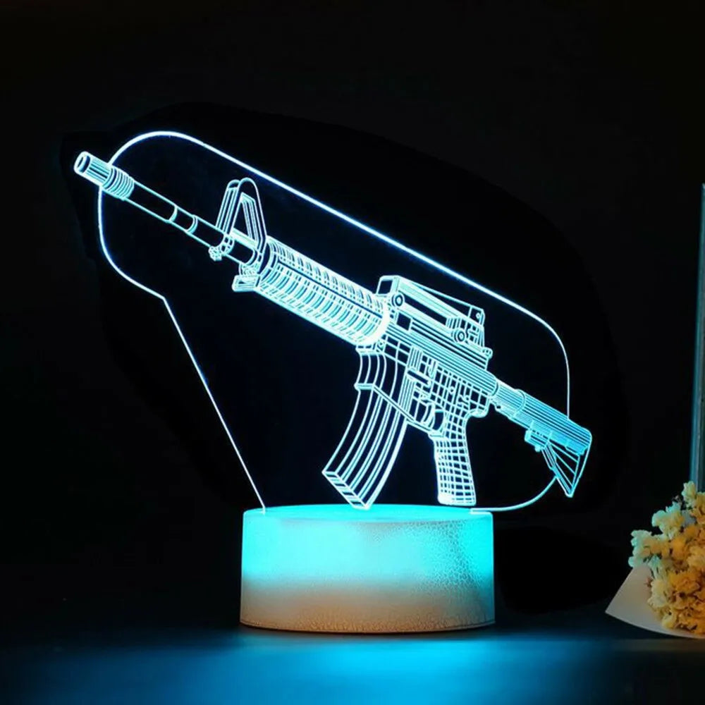 Game Rifle 3d Led Night Light