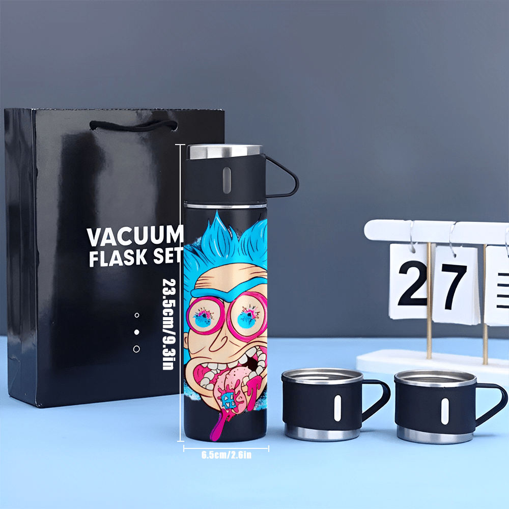 Rick and Morty 17oz Stainless Steel Vacuum Flask Set