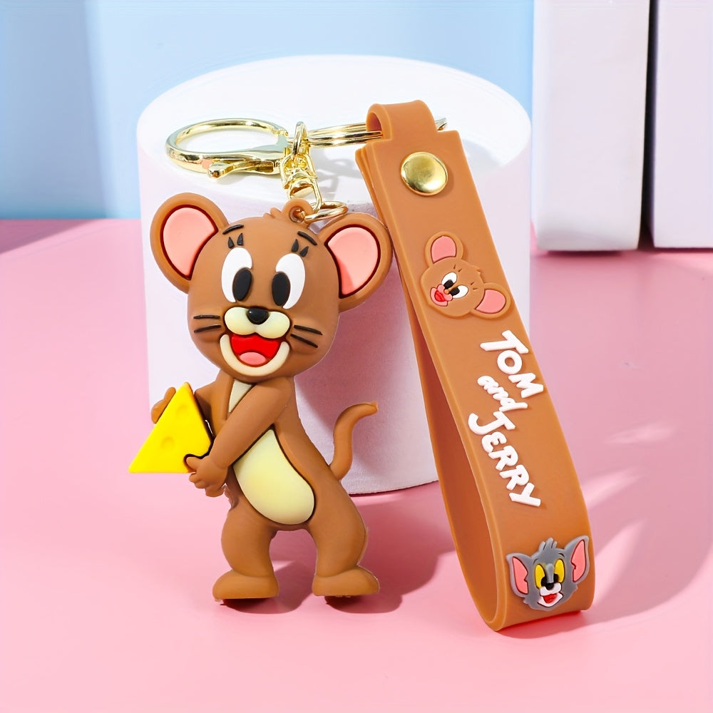 Cartoon cute cat and mouse keychain, cartoon design, cute backpack ornament, car decoration accessories, cute decorations, cat and mouse keychain with vivid design, ideal gift for all occasions