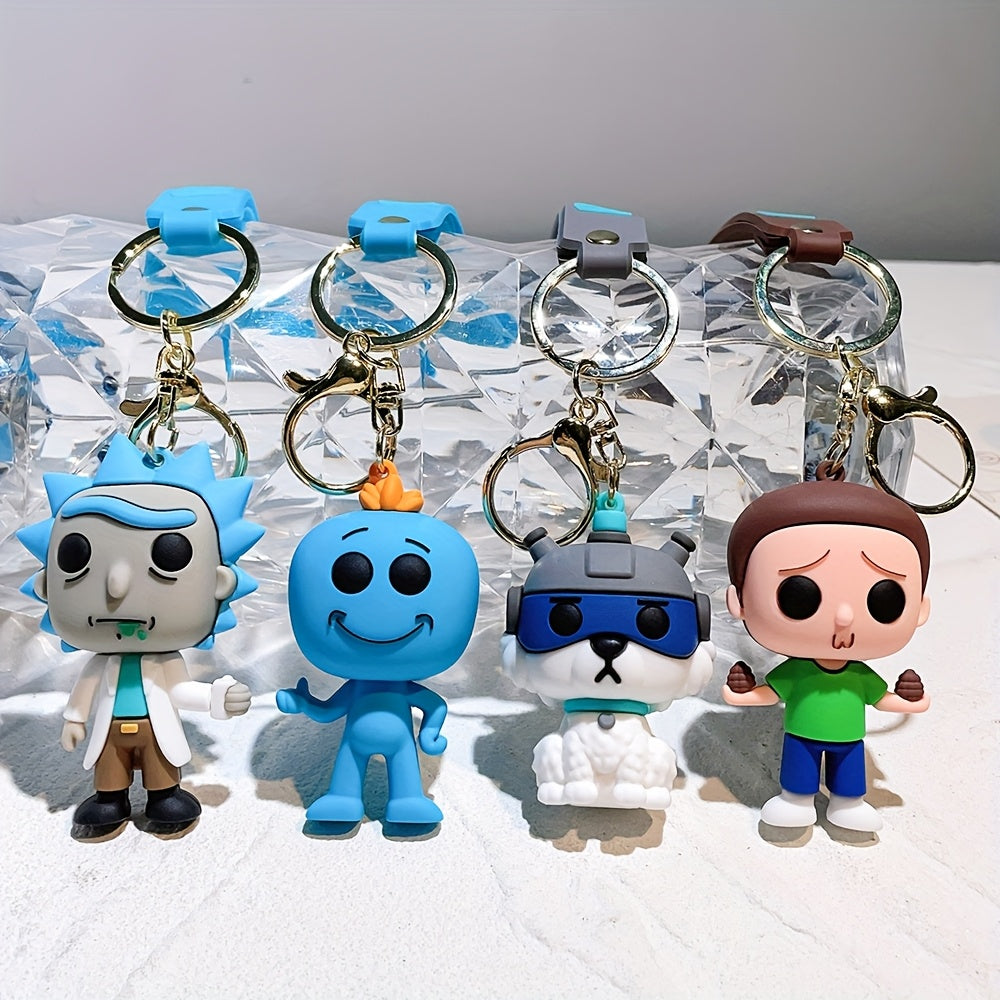 1or4pcs A must-have for science fiction fans! Rick and Morty keychains, Men's keychains, holiday gifts, for family and friends