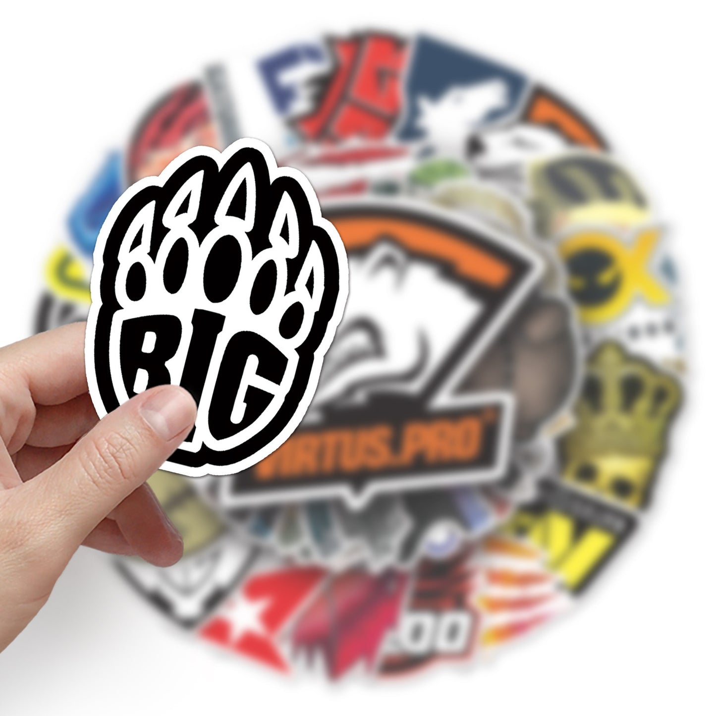 52pcs CS:GO Titan 2014 Sticker Pack - Rare Designs Including Titan, Crown, and Big Eye - Waterproof Decals for Laptops, Water Bottles, Phones, Skateboards, and Tablets - Realistic Graffiti Decor