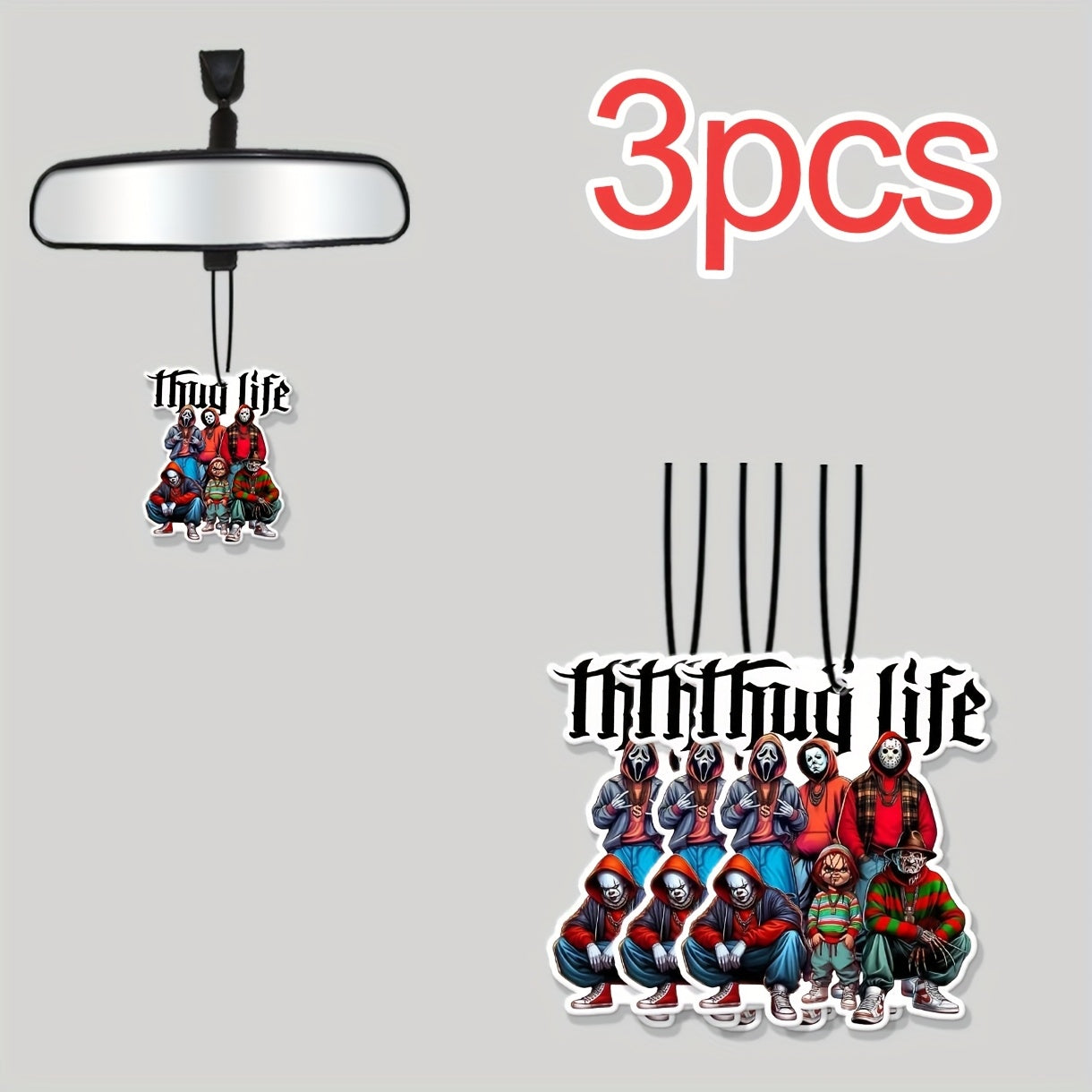 Thug life Car Air Fresheners, Wardrobe Fragrant Pendant, Perfumes, Rearview Mirror Hanging Decorations, 10pcs Car Accessories Interior Pendants- Gifts for Friends, Family, Wife, Lover