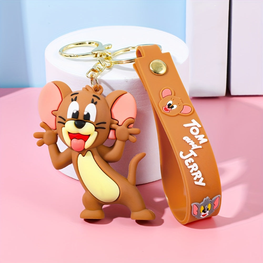 Cartoon cute cat and mouse keychain, cartoon design, cute backpack ornament, car decoration accessories, cute decorations, cat and mouse keychain with vivid design, ideal gift for all occasions